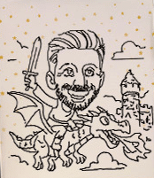 Fantasy sketch style dragon rider