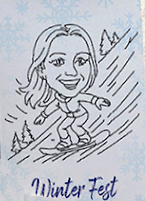 Snowboard themed sketch style